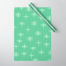 Seamless abstract mid century modern pattern - Bright Green Wrapping Paper