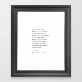Mother Teresa Quote Framed Art Print