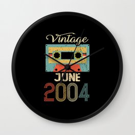 Vintage June 2004 18th Birthday 18 Year Gift Wall Clock | Birthday, 2004, Established, Happybirthday, 18, Congratulations, 18Years, Retro, Awesomesince, 18Thbirthday 