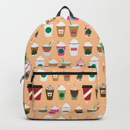 Morning Coffee Backpack | Graphicdesign, Pumpkin, Pattern, Dunkindonuts, Pumpkinspice, Psl, Pumpkinspicelatte, Autumn, Unicornfrappuccino, Drinks 