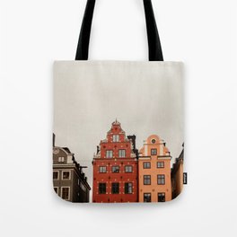 Stockholm, Sweden | Gamla Stan | old buildings | bright colors | colored houses | art print | travel photography | city print   Tote Bag