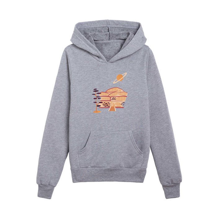 Off planet mid-century modern house - Fall colors Kids Pullover Hoodie