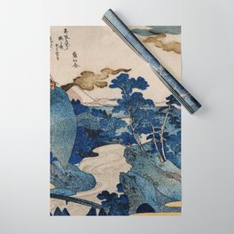 Cottages On Cliffs Traditional Japanese Landscape Wrapping Paper