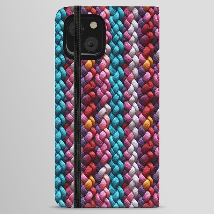 Colorful braided yarn design iPhone Wallet Case