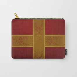 Gift Wrapped -- gold ribbon around a red present. Carry-All Pouch