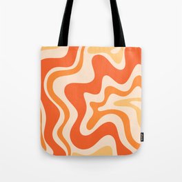 Tangerine Liquid Swirl Retro Abstract Pattern Tote Bag