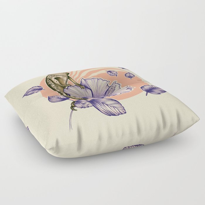 Floral fashion chameleon Floor Pillow