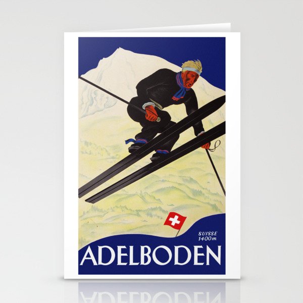 Vintage Adelboden Switzerland - Ski Jump Stationery Cards