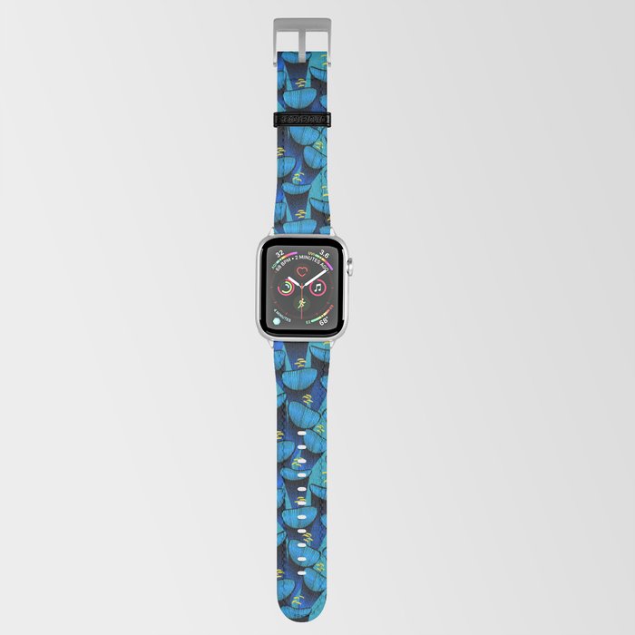 Royal Blue Bellflower Floral Pattern Apple Watch Band