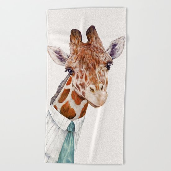 Mr Giraffe Beach Towel