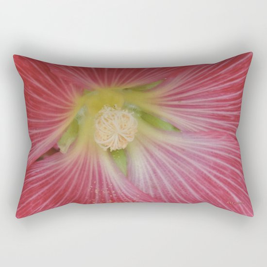 Heart of a Hollyhock Blossom Rectangular Pillow