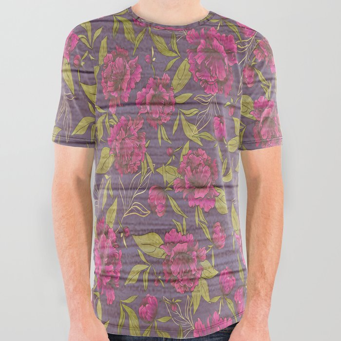 Flower on Wood Collection #3 All Over Graphic Tee