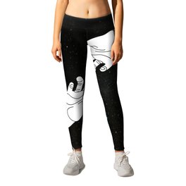 Find me among the stars Leggings | Distance, In Love, Among The Stars, Love, Space, Digital, Minimal, Black And White, No Distance, Line 