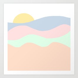 Sunset In Wonderland Art Print | Painting, Digital 