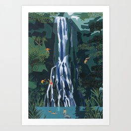 Waterfall stop Art Print