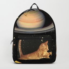 Cat.In.Space. Backpack | Collage, Earth, Stars, Saturn, Ladyjennd, Space, Galactical, Paper, Cat, Catart 