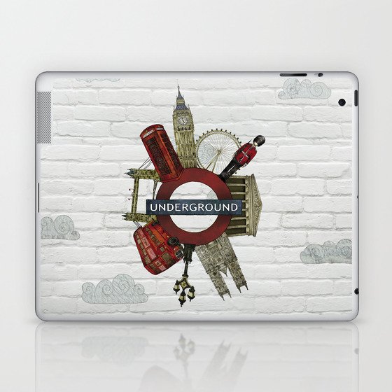 Around London digital illustration Laptop & iPad Skin