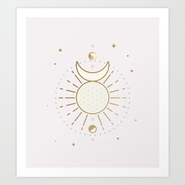 Magical Sun and Moon - tarot illustration Art Print