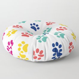 dog paw print pattern Floor Pillow