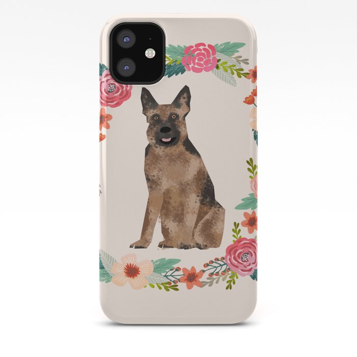 german shepherd dog floral wreath dog
