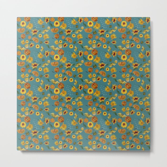 Sunflowers - Master Painters 7 Smaller Pattern Metal Print