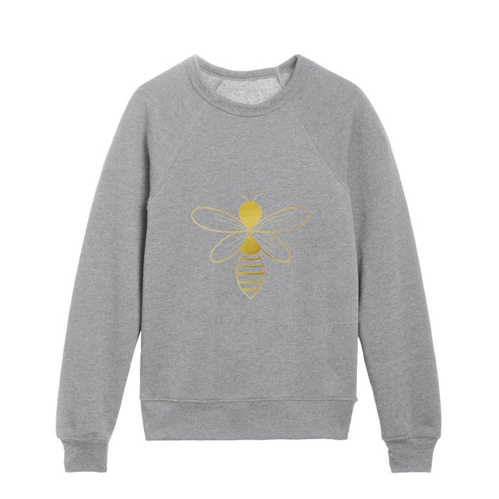 Honey bee pattern - Gold and brown  Kids Crewneck