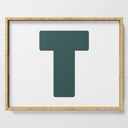 T (Dark Green & White Letter) Serving Tray