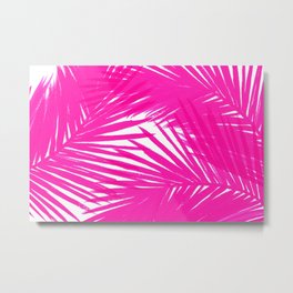 Palms Fuchsia Metal Print | Nature, Ink, Ocean, Plant, Pattern, Vacation, Style, Summer, Travel, Magenta 