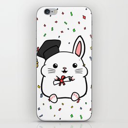 White Rabbit Graduation Gift, Well Done Gift For Rabbit Owner iPhone Skin