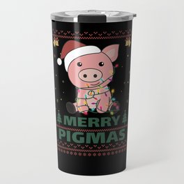 Merry Pigmas Funny Pig Christmas Pun Travel Mug
