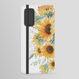 Loose Watercolor Sunflowers Android Wallet Case