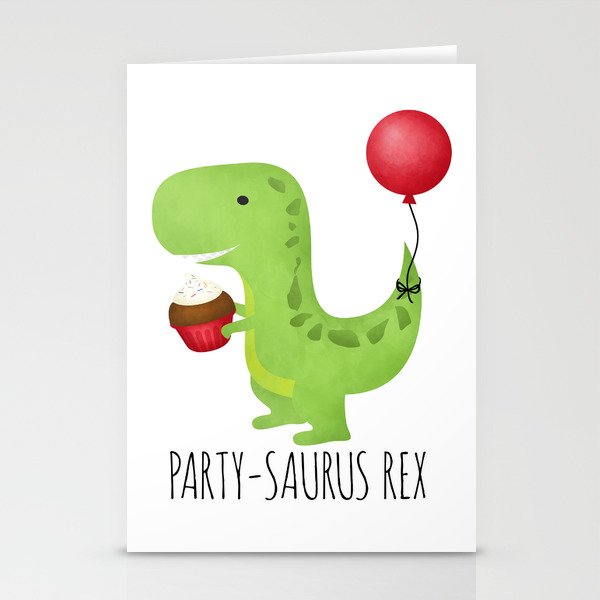 Party-Saurus Rex Stationery Cards