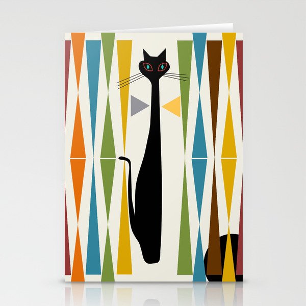 Mid-Century Modern Art Cat 2 Stationery Cards