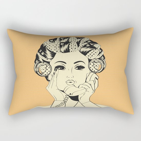 The woman with the curlers Rectangular Pillow