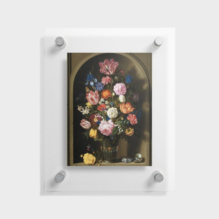 Bouquet of Flowers in a Stone Niche by Ambrosius Bosschaert the Elder Floating Acrylic Print