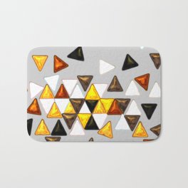 Triangles metallic scatter seamless pattern Bath Mat | Mosaic, Metallic, Scattered, Shape, Pyramid, Triangle, Gold, Decoration, Color, Geometry 