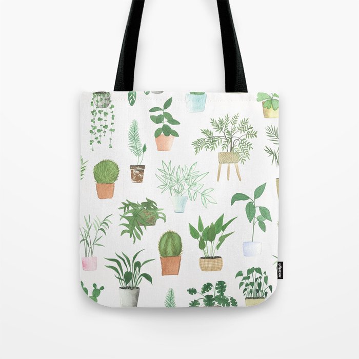 Watercolor Plantitas Tote Bag