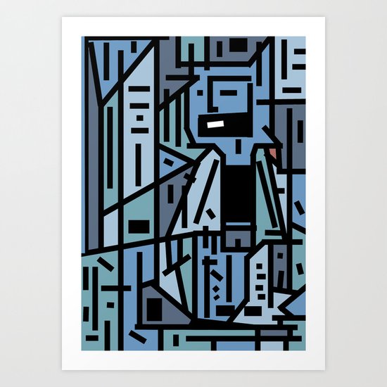 The sad hipster and the copper mosquito Art Print