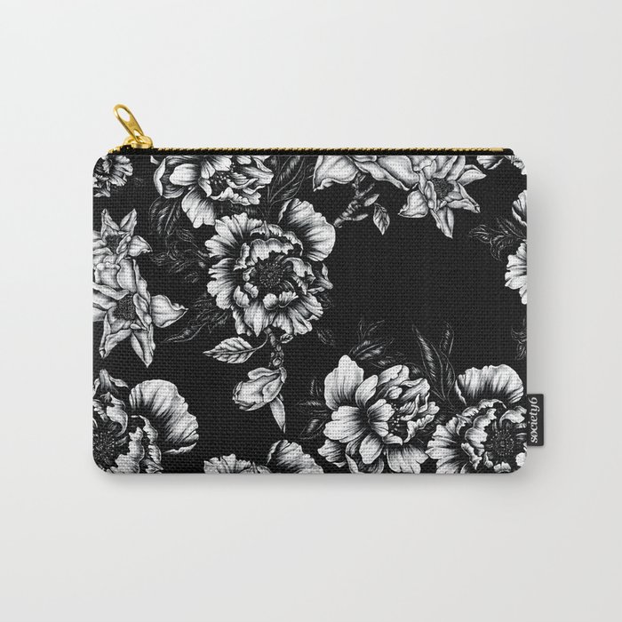 flowers in black_pt II Carry-All Pouch