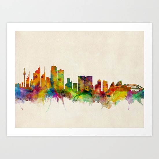 Sydney Skyline Art Print