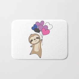 Genderfluid Flag Gay Pride Lgbtq Heart Sloth Bath Mat