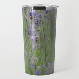 A Blur Of Beautiful Lavender Flowers Photograph Travel Mug