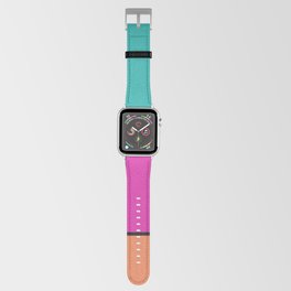 Manic Mondrian Pink Teal Retro Color Composition Apple Watch Band
