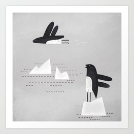 is that penguin flying? Art Print