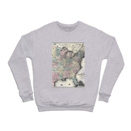  United States shewing the military stations, forts-1861 vintage pictorial map  Crewneck Sweatshirt