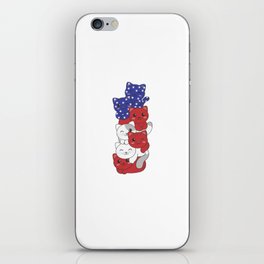 Cat For The Fourth Of July Usa Flag Cats Pile iPhone Skin