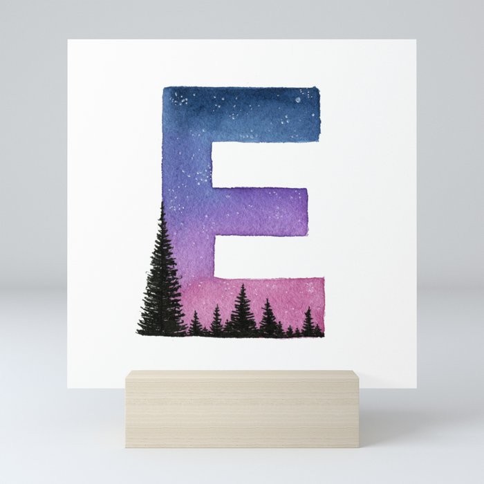 Galaxy Alphabet Series: E Mini Art Print