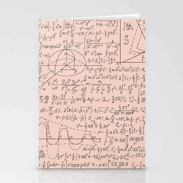 Math Formula Print On Pink Background Pattern Stationery Cards