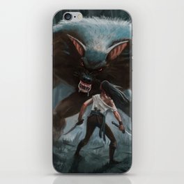 Werewolf meets Heroine in the woods iPhone Skin