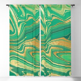 Green & Gold Foil Marble 9 Blackout Curtain